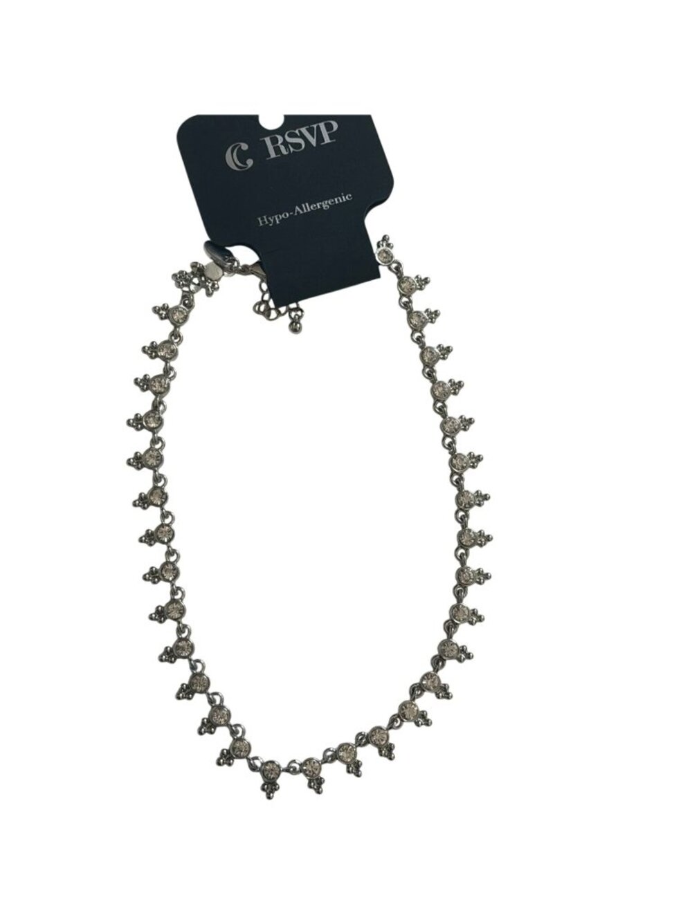 RSVP Hypo-Allergenic Choker Style Silver Tone 17" Necklace-NWT